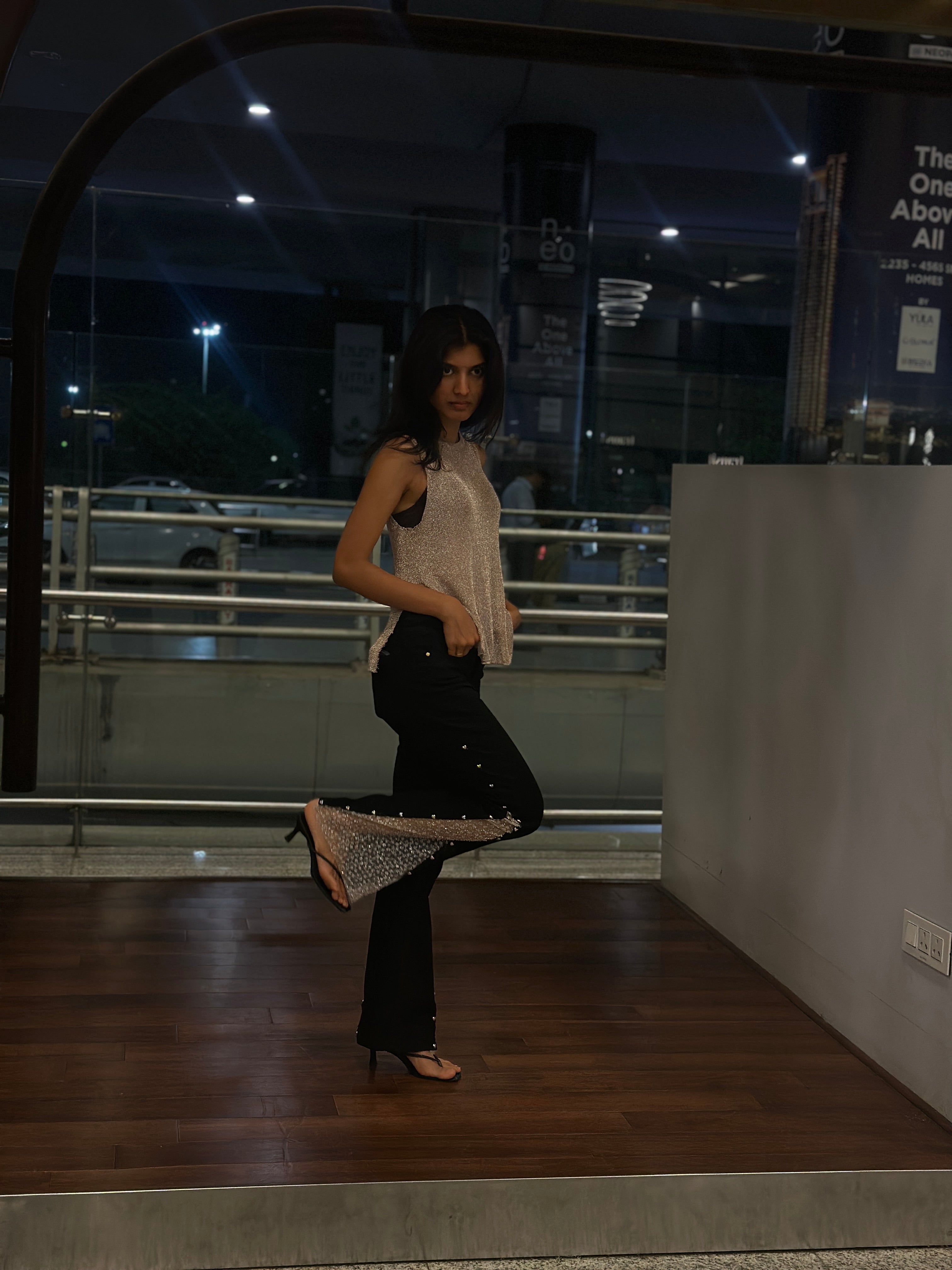 Spark Embellished Flare Jeans