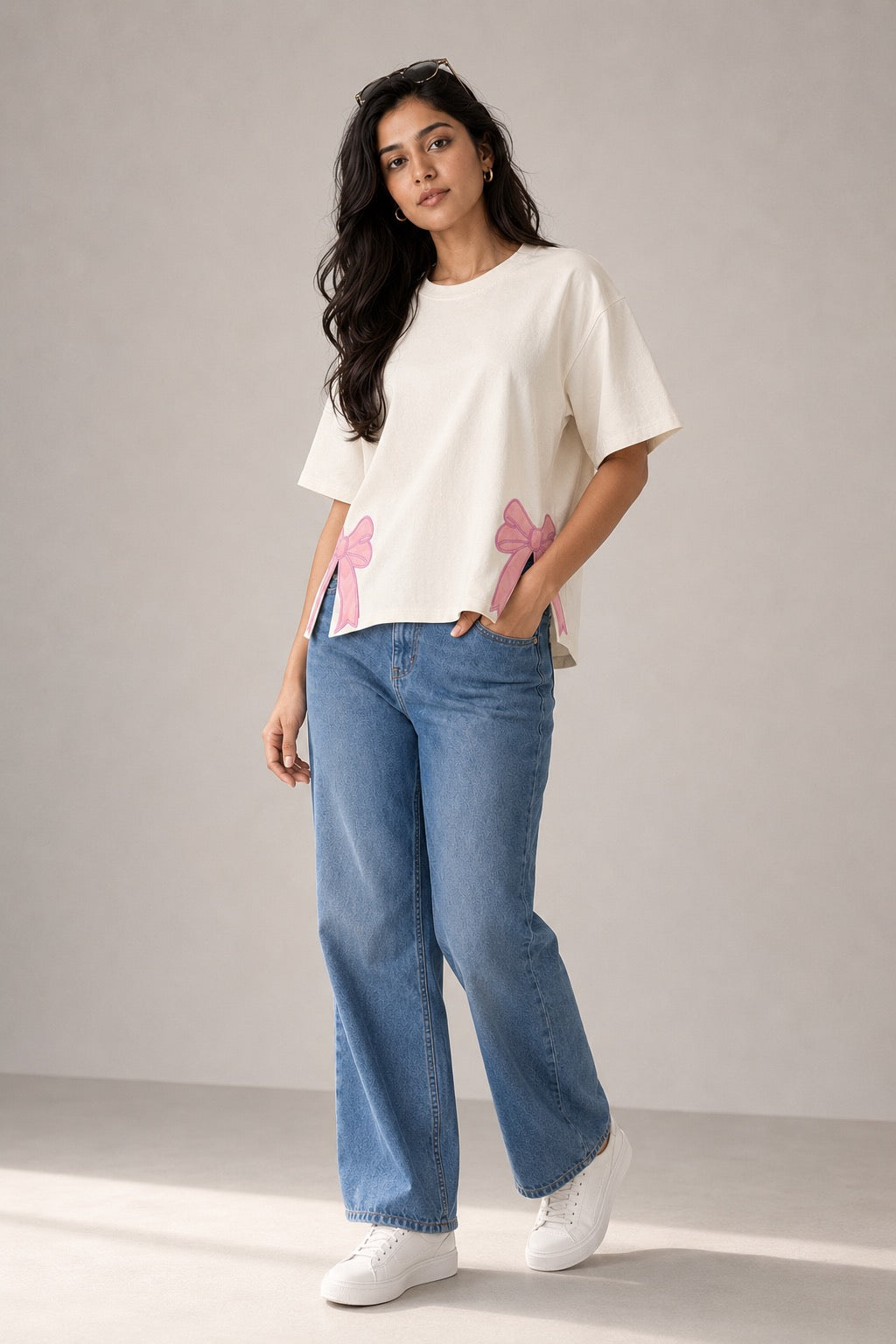 Pink Bow Oversized T-Shirt
