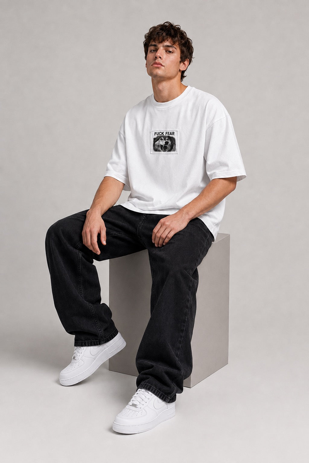 Fearless Wolf Oversized T-Shirt