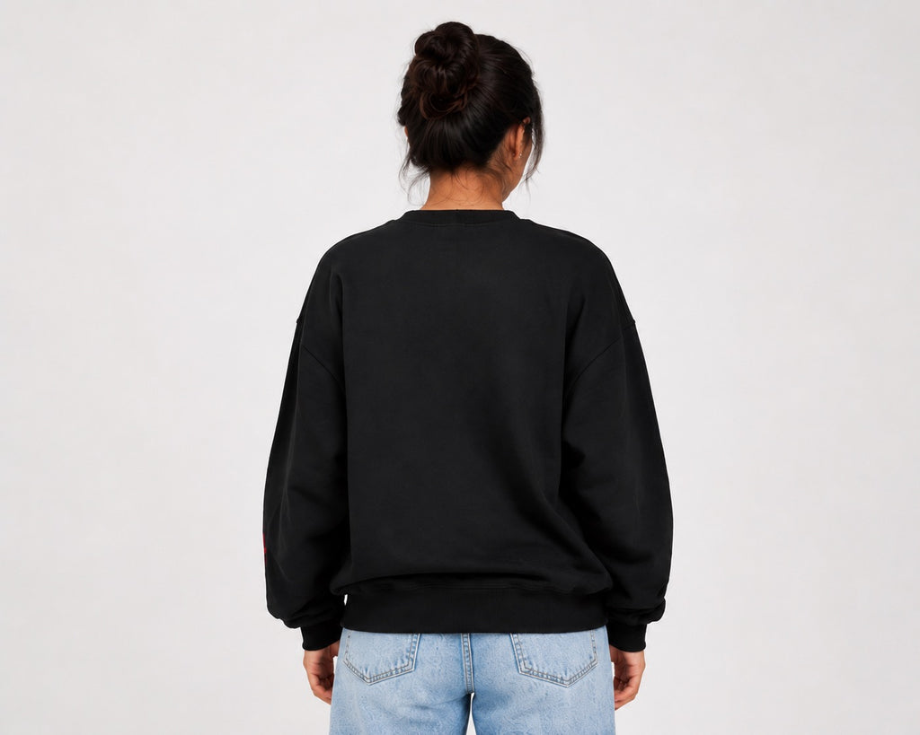 Black & Red Flame Oversized Sweatshirt