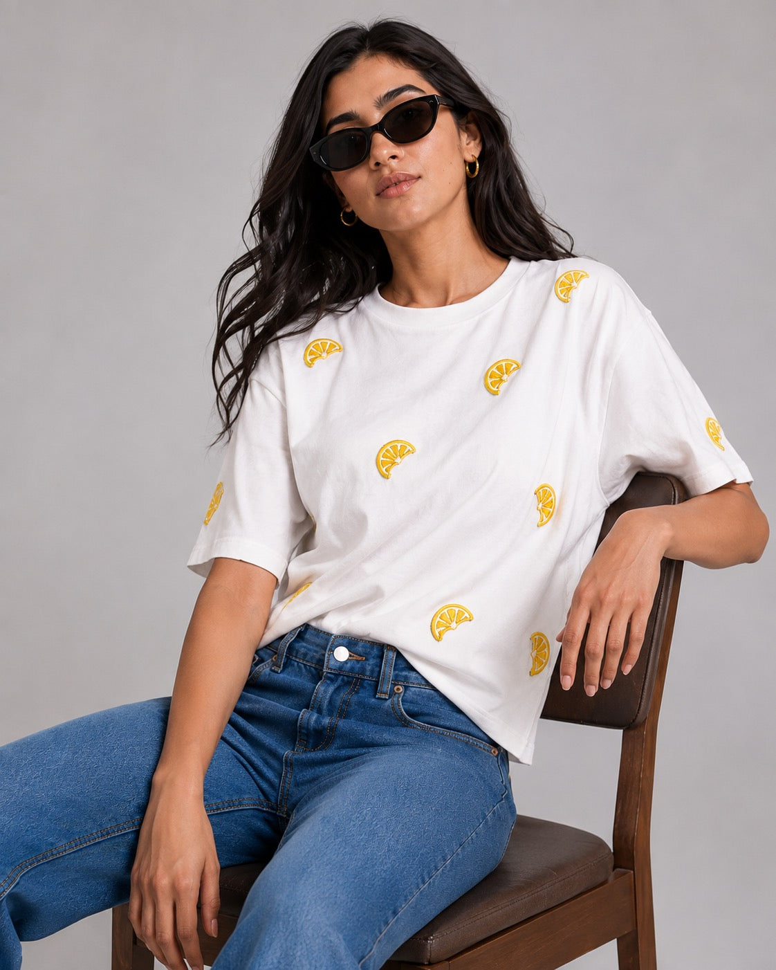 Citrus Pop Embroidered T-Shirt