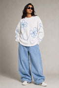 Blue Bloom Oversized Sweatshirt