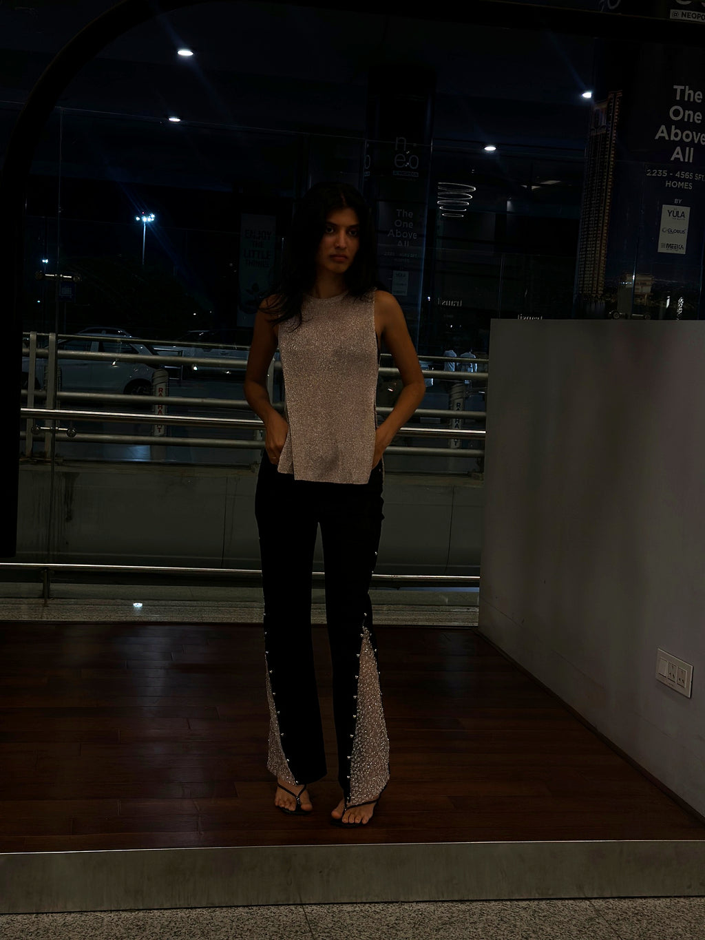 Spark Embellished Flare Jeans